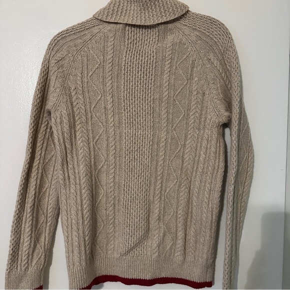 Men's Roots Canada Wool Cable Knit Button Cowl
Neck Sweater Size Small - Picture 9 of 11